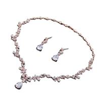 Conjunto De Brincos E Colar De Zircônia Luxuosos ZAKOL Joias De Cristal AAA Para Casamento E Festas Conjunto De Brincos E Colar De Zircônia Luxuosos ZAKOL Joias De Cristal AAA Para Casamento E Festas