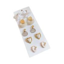 Conjunto De Brincos Elegantes De Pérola Simulada Para Mulheres, 6, 10, 12 Peças, Joias Diárias