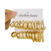 Conjunto De Brincos Em Forma De C Chunky Dourados Para Mulheres, Joias Vintage Em Estilo Gota d'Água Conjunto De Brincos Em Forma De C Chunky Dourados Para Mulheres, Joias Vintage Em Estilo Gota d'Água