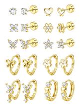 Conjunto de Brincos Hipoalergênicos Banhados a Ouro 14K Sailimue Conjunto de Brincos Hipoalergênicos Banhados a Ouro 14K Sailimue