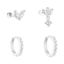 Conjunto De Brincos Huggie Hoop Com Coroa De Zircônia Marquise Dourada Para Mulheres, Joias Para Uso Conjunto De Brincos Huggie Hoop Com Coroa De Zircônia Marquise Dourada Para Mulheres, Joias Para Uso