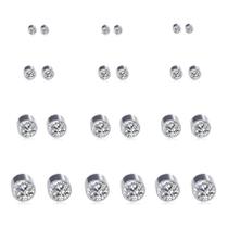 Conjunto de brincos magnéticos Spiritlele Clear Crystal, 12 pares