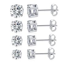 Conjunto de brincos Stud em aço inoxidável MDFUN com moissanita sintética