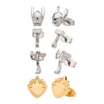Conjunto de brincos Thor Marvel Studios em aço inoxidável, 4 pares