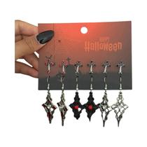 Conjunto De Brincos Vintage Góticos Com Cruz E Efeito De Gotejamento De Óleo Para Mulheres, 6 Peças, Conjunto De Brincos Vintage Góticos Com Cruz E Efeito De Gotejamento De Óleo Para Mulheres, 6 Peças,