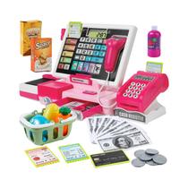 Conjunto De Brinquedo De Caixa Registradora Para Crianças Com Calculadora Real, Brinquedo Educativo