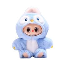 Conjunto De Brinquedo Labubu Mini Boneca De 17cm Com Roupa, Chapéu E Sapatos Para Festa Sentada