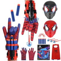 Conjunto de Brinquedo Lançador de Teia de Aranha com Luvas e Capa do Homem-Aranha para Crianças