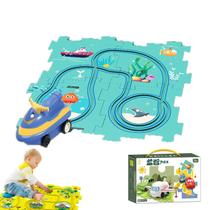 Conjunto de Brinquedo Pista de Quebra-Cabeça com Bonde Elétrico DIY QKSKYP Conjunto de Brinquedo Pista de Quebra-Cabeça com Bonde Elétrico DIY QKSKYP