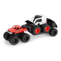 Conjunto de Brinquedo Veículo TOMY Monster Treads Bobcat com Reboque Conjunto de Brinquedo Veículo TOMY Monster Treads Bobcat com Reboque