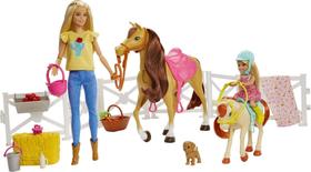 Conjunto de brinquedos Barbie Hugs 'n Horses com bonecas Chelsea e 2 cavalos 3Y+ Conjunto de brinquedos Barbie Hugs 'n Horses com bonecas Chelsea e 2 cavalos 3Y+