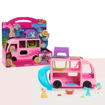 Conjunto de brinquedos Barbie Pet Camper com bonecos de estimação de 1,5 polegadas ou mais de 3 anos