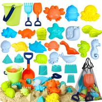 Conjunto de brinquedos Beach Toy Life Dinosaur Sand para crianças pequenas, 29 unidades