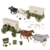 Conjunto de Brinquedos BMC Ambulância e Carroças de Suprimentos da 1ª Guerra Mundial Escala 1:32
