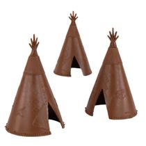 Conjunto de brinquedos BMC Classic Indian Teepees Brown 13x8 cm, 3 peças
