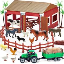 Conjunto de brinquedos BOLZRA Mini Barn Farm com 66 unidades de animais de 3 a 12 anos