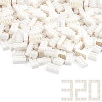 Conjunto de brinquedos Building Blocks Feleph 320 peças 2x4 White Bricks