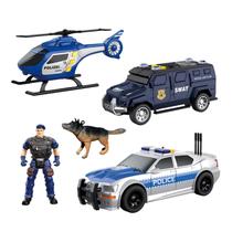 Conjunto de Brinquedos Carro de Polícia ToyFinity Escala 1:32 com Figuras Conjunto de Brinquedos Carro de Polícia ToyFinity Escala 1:32 com Figuras