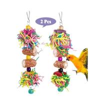 Conjunto De Brinquedos Coloridos Para Pássaros Papagaio, Brinquedos De Gaiola Suspensos Para