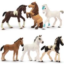 Conjunto de brinquedos com estatuetas de animais Toymany Horse 3-4 polegadas, 6 peças para crianças Conjunto de brinquedos com estatuetas de animais Toymany Horse 3-4 polegadas, 6 peças para crianças