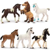 Conjunto de brinquedos com estatuetas de animais Toymany Horse 3-4 polegadas, 6 peças para crianças