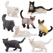 Conjunto de brinquedos com estatuetas de animais Toymany Small Black White Cat x8