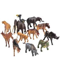 Conjunto de brinquedos com figuras de animais pré-históricos, 12 unidades para crianças com mamute