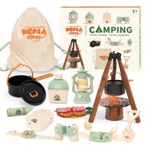 Conjunto de brinquedos de acampamento Koala Diary Kids Pretend Play com comida e bolsa