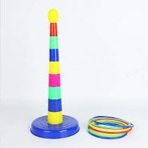 Conjunto de brinquedos de anel de arremesso colorido, jogos