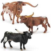 Conjunto de Brinquedos de Animais da Fazenda THINKBAY Touro Texas Longhorn de 6"