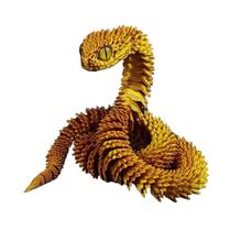 Conjunto de brinquedos de animais impressos em 3D Snake Articulated Flexible Gold Conjunto de brinquedos de animais impressos em 3D Snake Articulated Flexible Gold