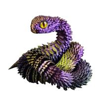 Conjunto de brinquedos de animais impressos em 3D Snake Articulated Flexível Roxo Conjunto de brinquedos de animais impressos em 3D Snake Articulated Flexível Roxo