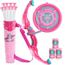 Conjunto de brinquedos de arco e flecha JOYIN Pink Bow and Arrow com luz LED para meninas