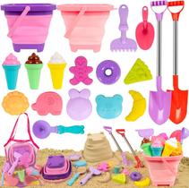 Conjunto de brinquedos de areia de praia FUNWEGOT com baldes e moldes dobráveis