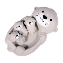 Conjunto de brinquedos de banho Miracland Otter Mother and 3 Baby com borracha macia