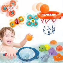 Conjunto de brinquedos de banho OKGIUGN com cesta de basquete e jogo de pesca