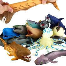 Conjunto de brinquedos de banho ValeforToy, 20 cm Rubber Ocean Animals, pacote com 8