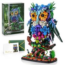 Conjunto de brinquedos de construção Sillbird Owl Animal Flowers 1193 peças Conjunto de brinquedos de construção Sillbird Owl Animal Flowers 1193 peças