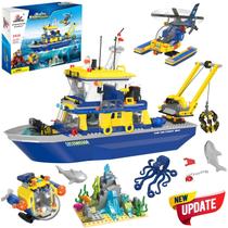 Conjunto de brinquedos de construção WishaLife City Ocean Exploration Ship 2416