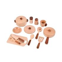 Conjunto de brinquedos de cozinha de madeira, 13 peças de utensílios de cozinha para crianças