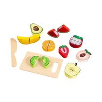 Conjunto De Brinquedos De Cozinha De Madeira Para Crianças, Jogo Educativo De Cortar Frutas E