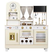 Conjunto de brinquedos de cozinha EDUBEBO Kids de madeira ajustável em altura branco Conjunto de brinquedos de cozinha EDUBEBO Kids de madeira ajustável em altura branco