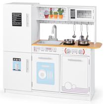 Conjunto de brinquedos de cozinha HONEY JOY Kids Wooden Little Chef White Conjunto de brinquedos de cozinha HONEY JOY Kids Wooden Little Chef White