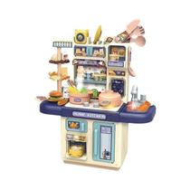 Conjunto De Brinquedos De Cozinha Infantil Grande Com Efeito Sonoro Spray Comida Mesa De Jantar Casa