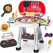 Conjunto de brinquedos de cozinha MUGEYMYD Kids Grill com pia BBQ Pretend Food Conjunto de brinquedos de cozinha MUGEYMYD Kids Grill com pia BBQ Pretend Food