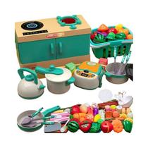 Conjunto De Brinquedos De Cozinha Para Crianças Com Acessórios De Frutas Simuladas Para Cozinhar E
