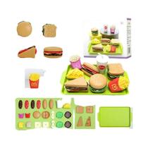 Conjunto De Brinquedos De Cozinha Para Crianças Com Hambúrguer, Mini Comida De Simulação Com