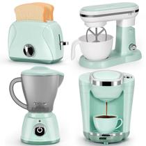 Conjunto de Brinquedos de Cozinha TooyBing - Cafeteira, Batedeira, Torradeira e Liquidificador - Para Meninas de 3 a 8 Anos