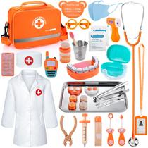 Conjunto de brinquedos de dentista de madeira Doctor Kit EFO SHM, 33 unidades para crianças de 3 a 5 Conjunto de brinquedos de dentista de madeira Doctor Kit EFO SHM, 33 unidades para crianças de 3 a 5