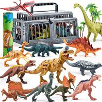Conjunto de brinquedos de dinossauro JOYIN com gaiola de armazenamento, tapete de jogo, 19 peças 3-5Y